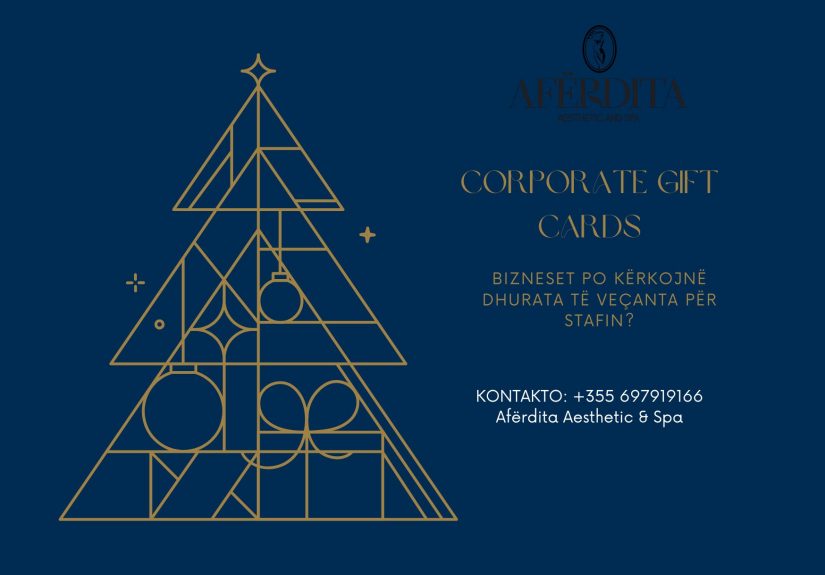 Blue Corporate Merry Christmas Tree Happy New Year Card