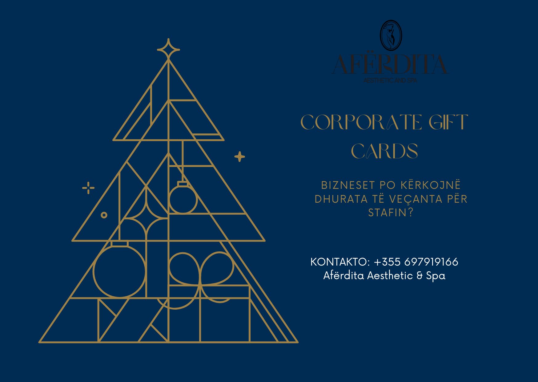 Blue Corporate Merry Christmas Tree Happy New Year Card